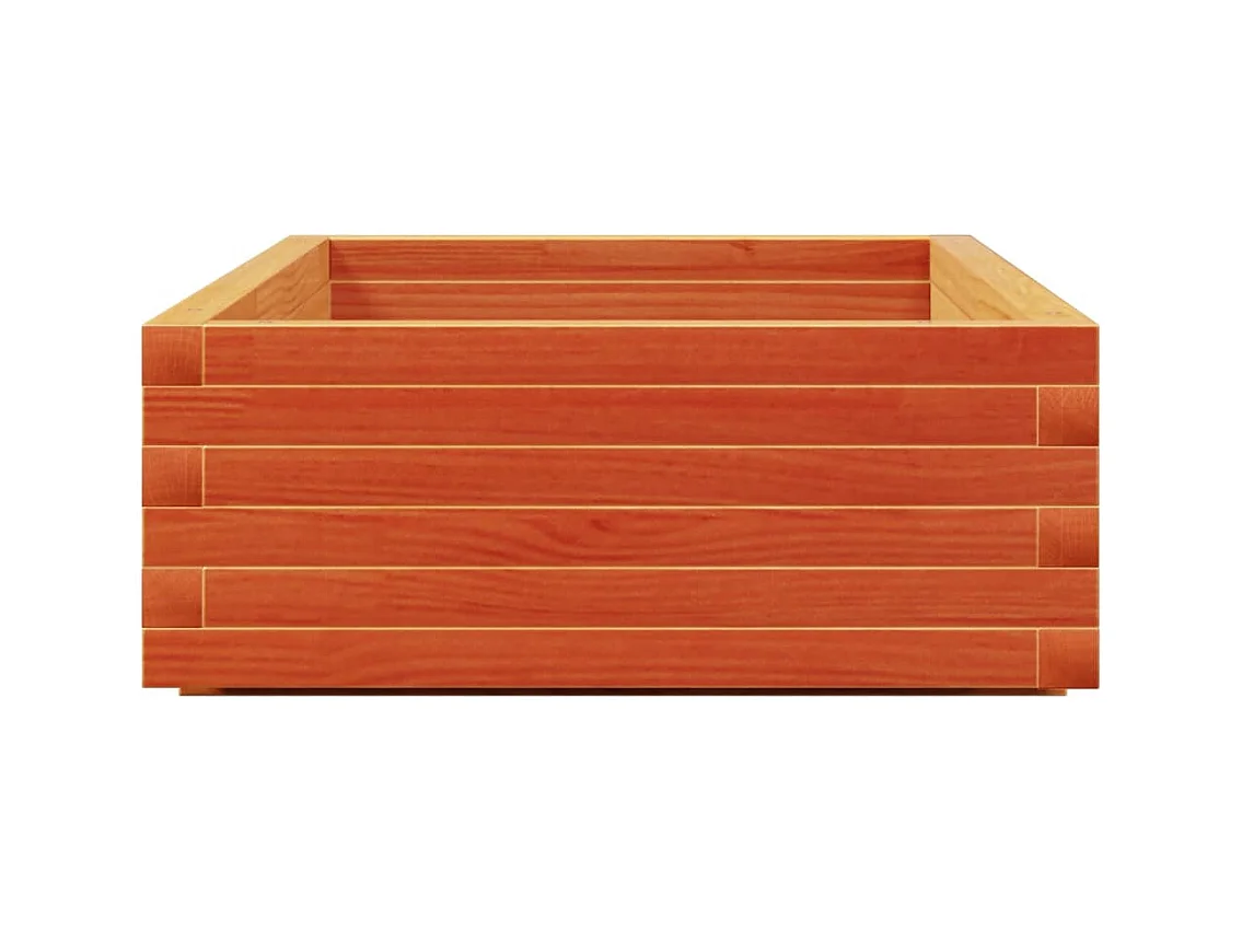 Macetero bancal elevado plantas flores terraza jardín cera 110 x 60 x 26,5 cm madera maciza de pino marrón 02_0038439