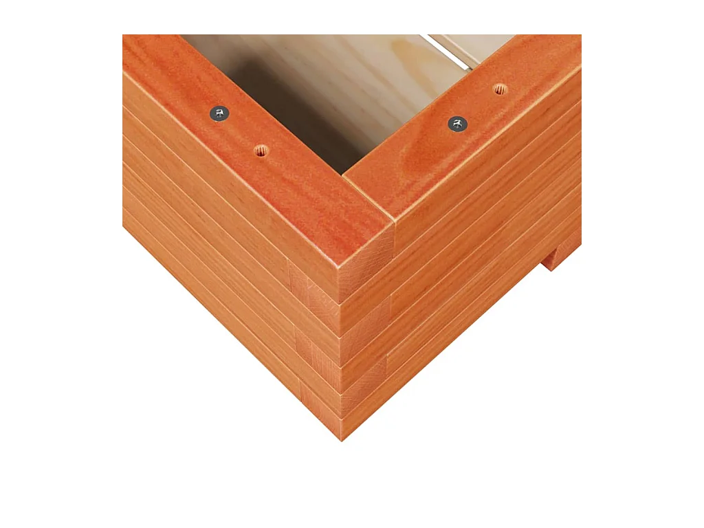Macetero bancal elevado plantas flores terraza jardín cera 110 x 60 x 26,5 cm madera maciza de pino marrón 02_0038439