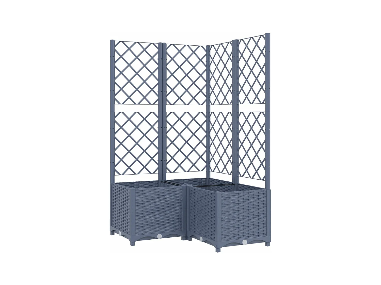 Jardinière bac lit surélevé grise 80 x 80 x 136 cm 02_0038318