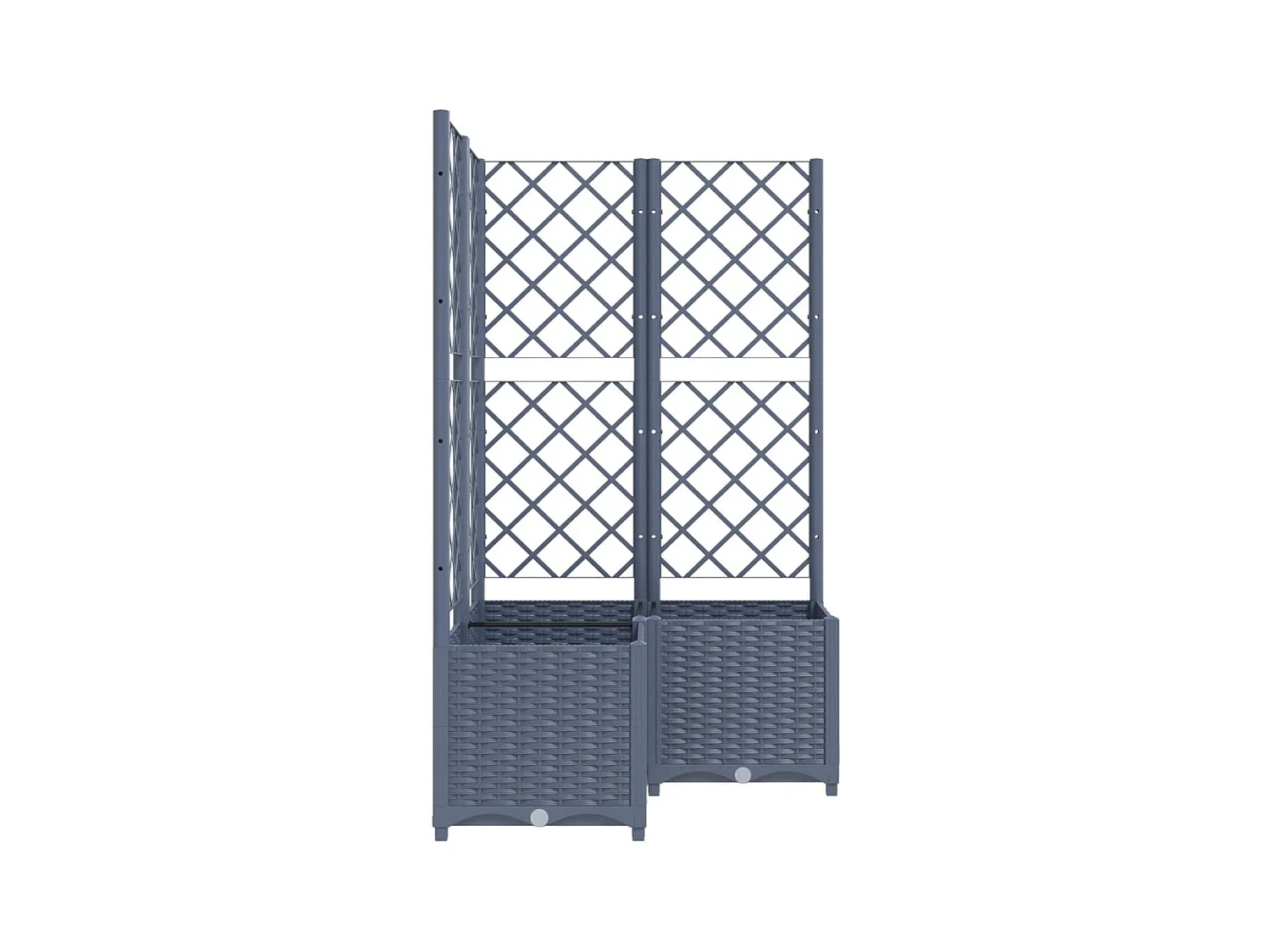 Jardinière bac lit surélevé grise 80 x 80 x 136 cm 02_0038318