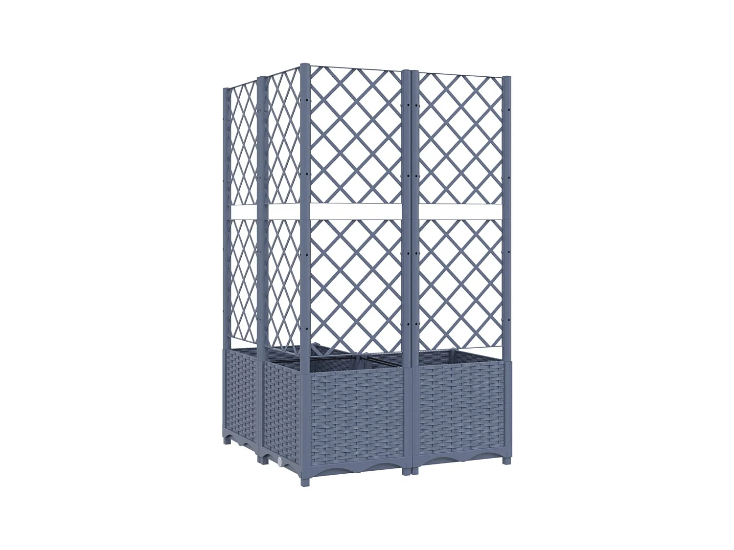 Jardinière bac lit surélevé grise 80 x 80 x 136 cm 02_0038318