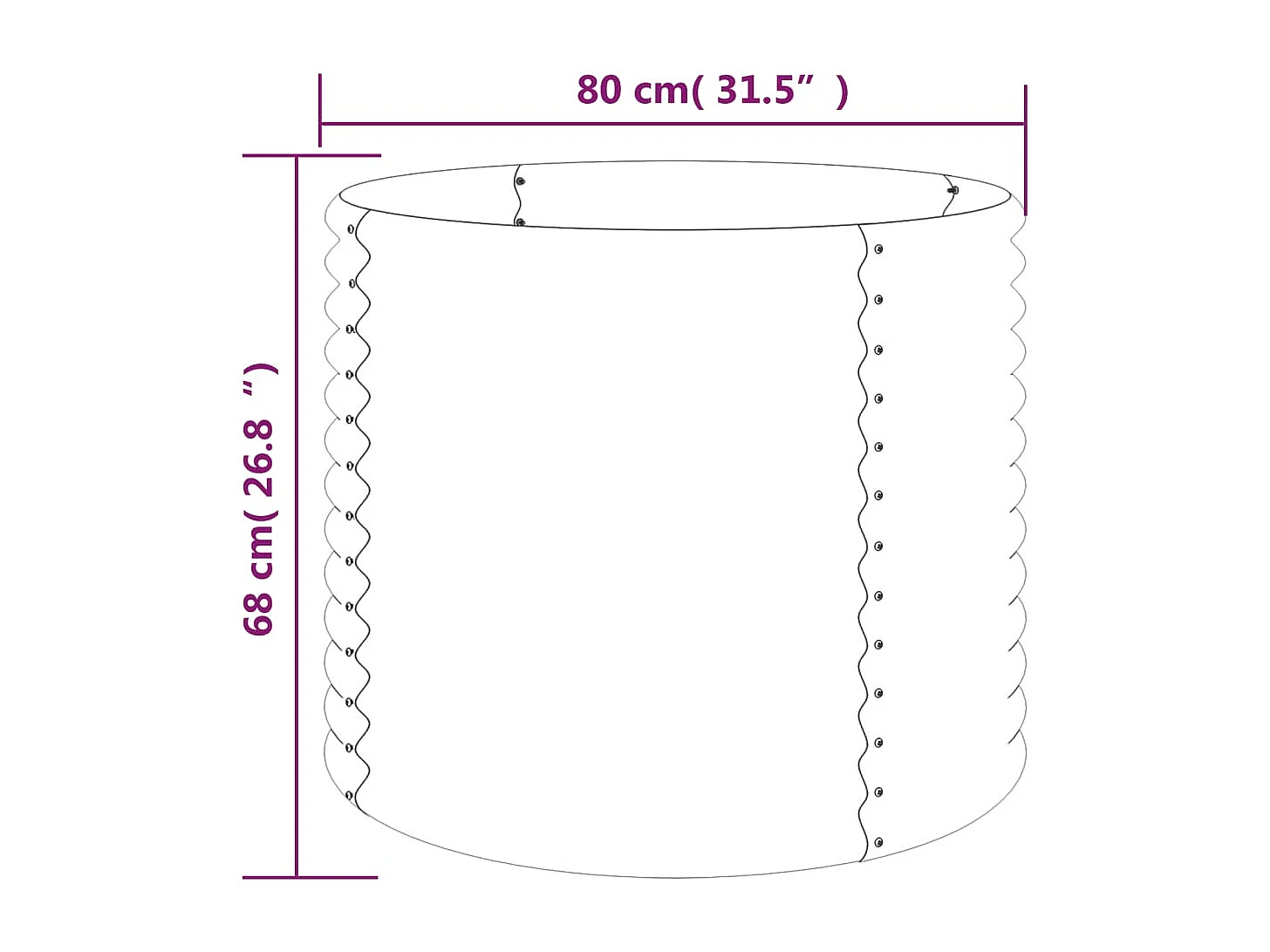 Jardinière bac lit surélevé grise 80 x 80 x 68 cm 02_0038579