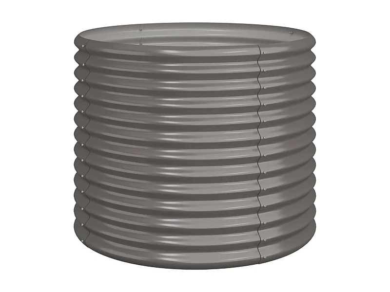 Macetero bancal elevado plantas flores terraza jardín jardín acero con recubrimiento en polvo 80 x 80 x 68 cm gris 02_0038579