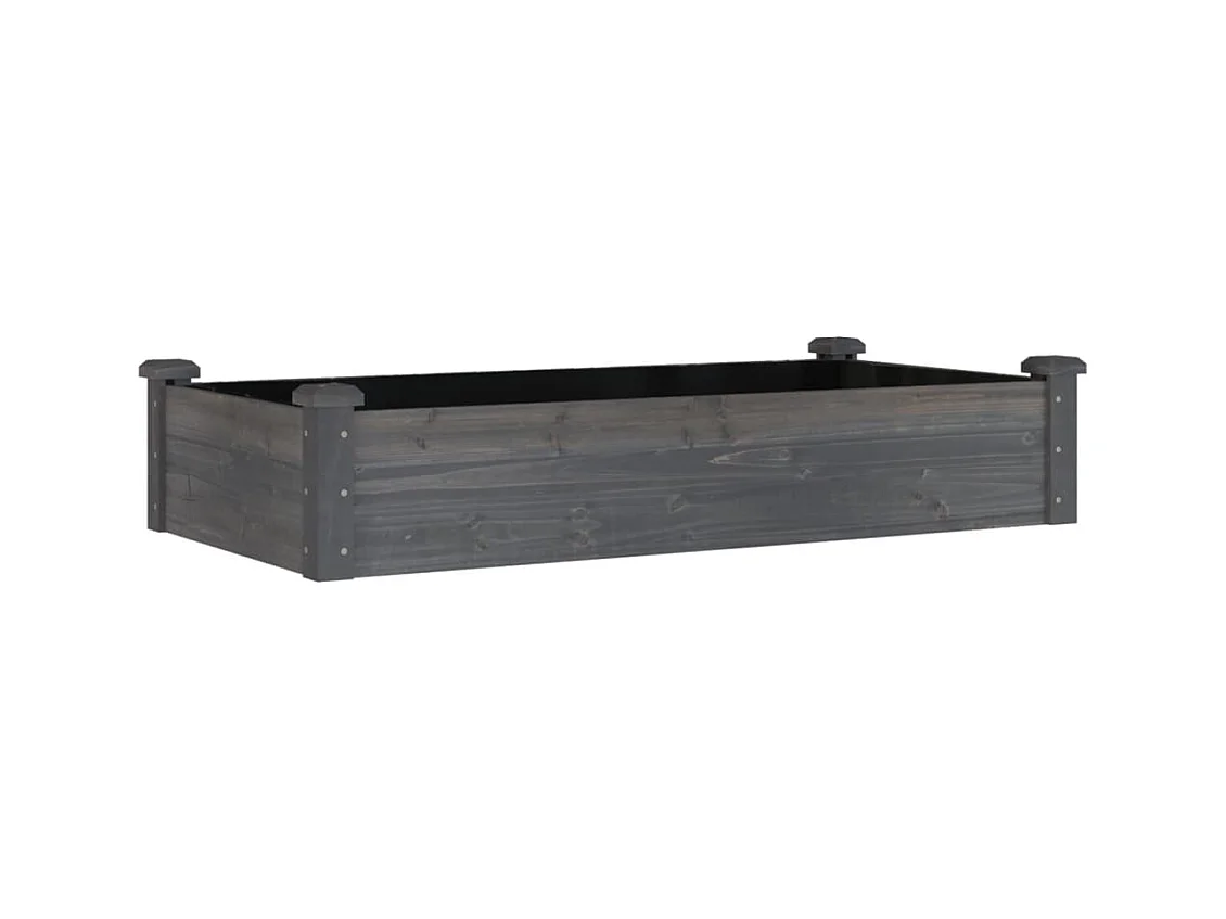 Jardinière bac lit surélevé bois marron 120 x 60 x 25 cm 02_0039838