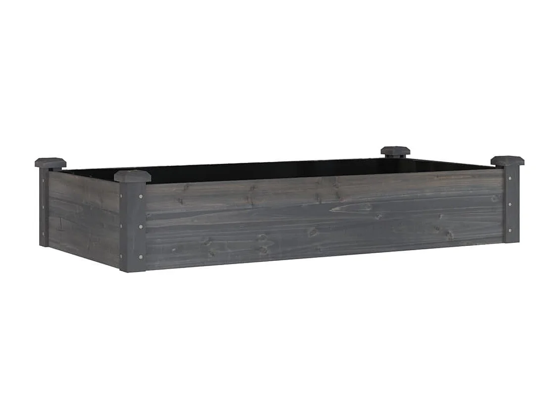 Jardinière bac lit surélevé bois marron 120 x 60 x 25 cm 02_0039838