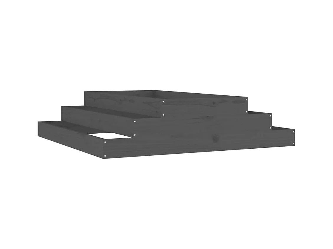 Jardinière bac lit surélevé bois marron 110 x 110 x 27 cm 02_0037311