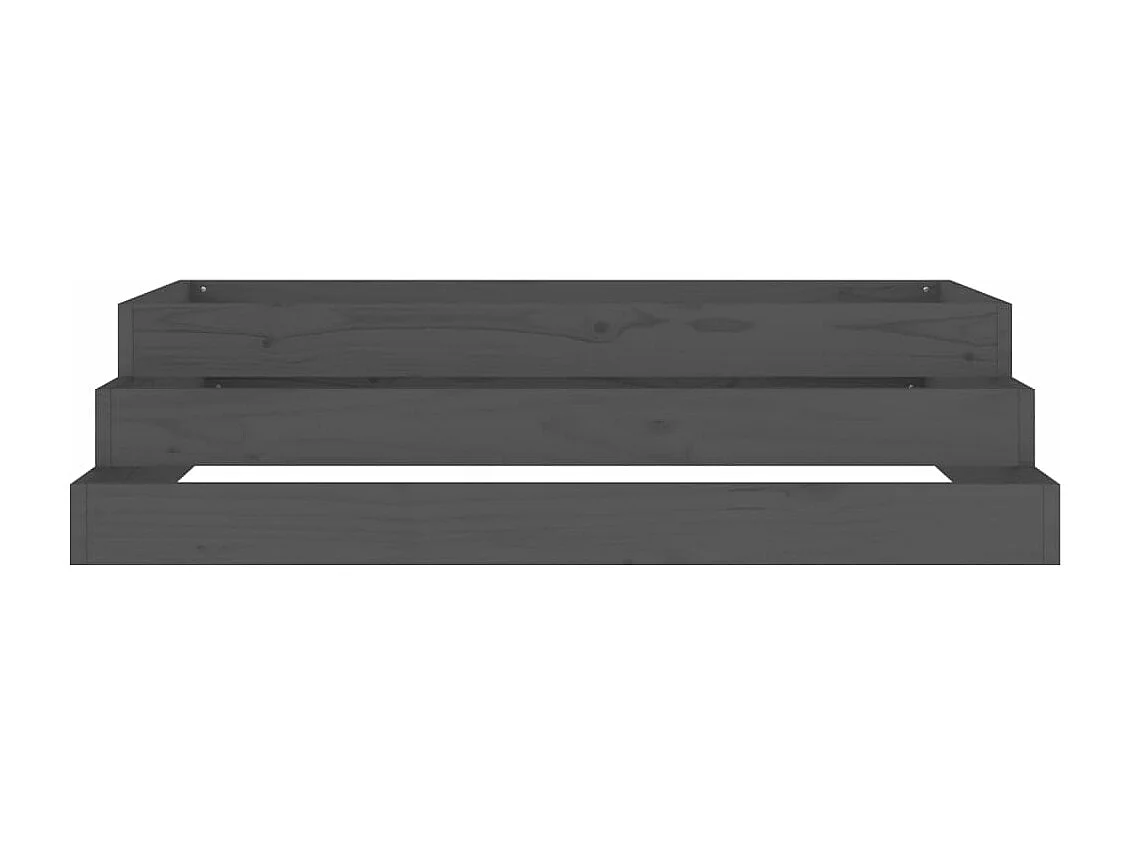Vassoio per fioriera aiuola rialzata piante fiori terrazza giardino 110 x 110 x 27 cm legno massello di pino grigio 02_0037311
