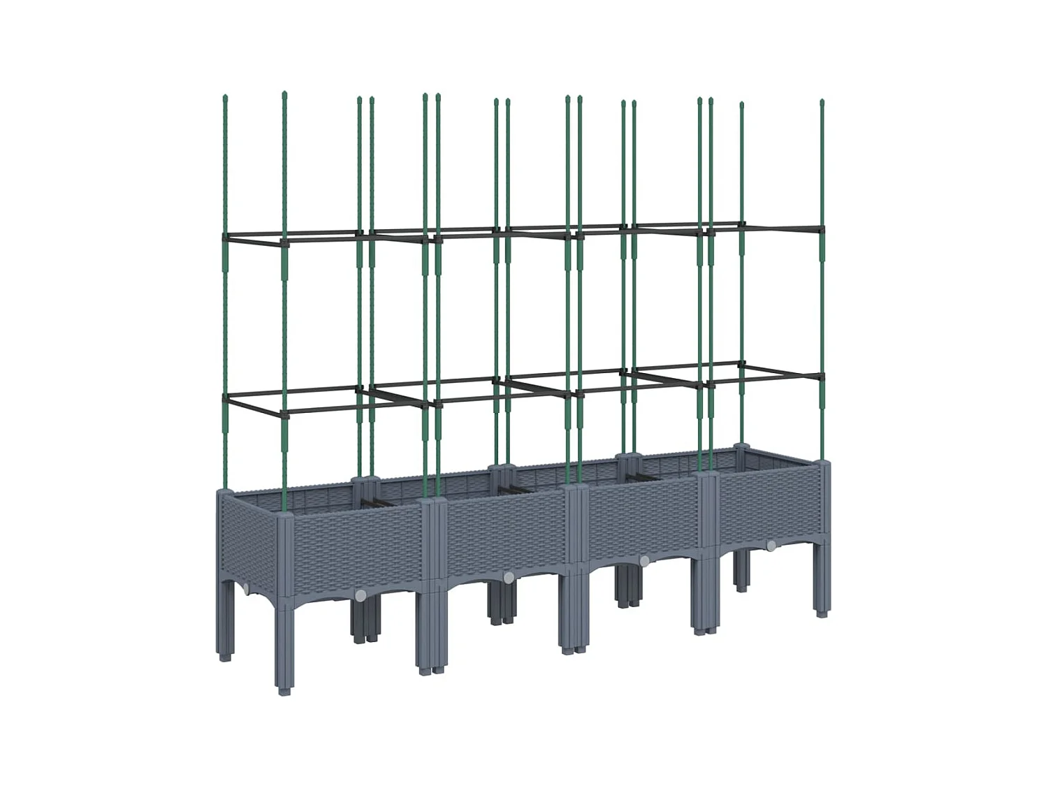 Jardinière bac lit surélevé grise 160 x 40 x 142 cm 02_0038271
