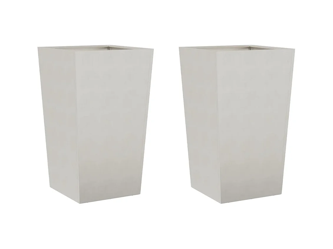 Macetero arriate elevado plantas flores jardín terrazas juego de 2 45 x 45 x 75 cm acero inoxidable gris claro 02_0038983