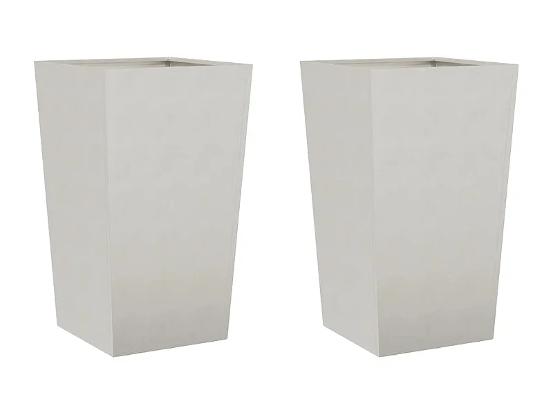 Vaso per fioriera aiuola rialzata piante fiori giardino terrazze set da 2 45 x 45 x 75 cm acciaio inox grigio chiaro 02_0038983