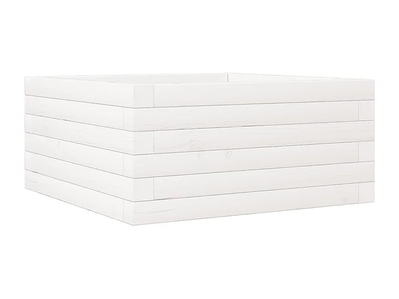 Jardinière bac lit surélevé bois blanche 50 x 50 x 23 cm 02_0037629