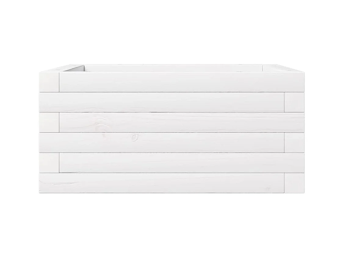 Jardinière bac lit surélevé bois blanche 50 x 50 x 23 cm 02_0037629