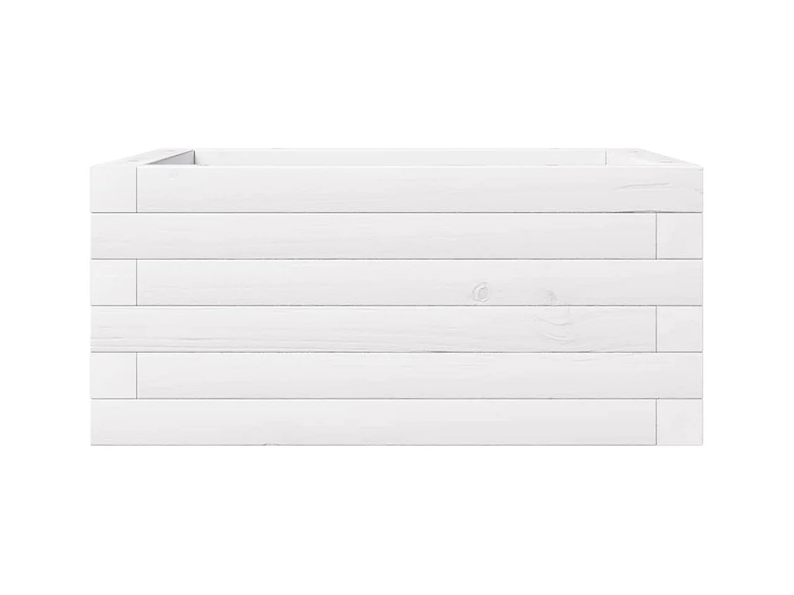 Jardinière bac lit surélevé bois blanche 50 x 50 x 23 cm 02_0037629