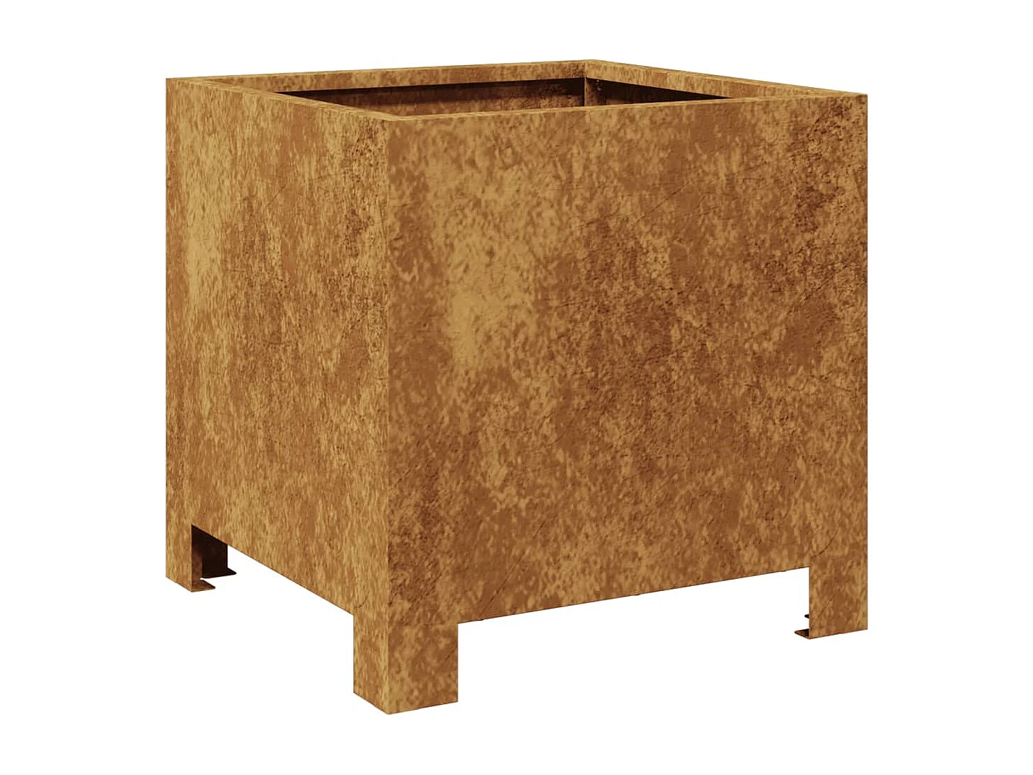 Vaso per fioriera aiuola rialzata piante fiori giardino terrazzi set da 2 30 x 30 x 30 cm acciaio corten marrone 02_0038918