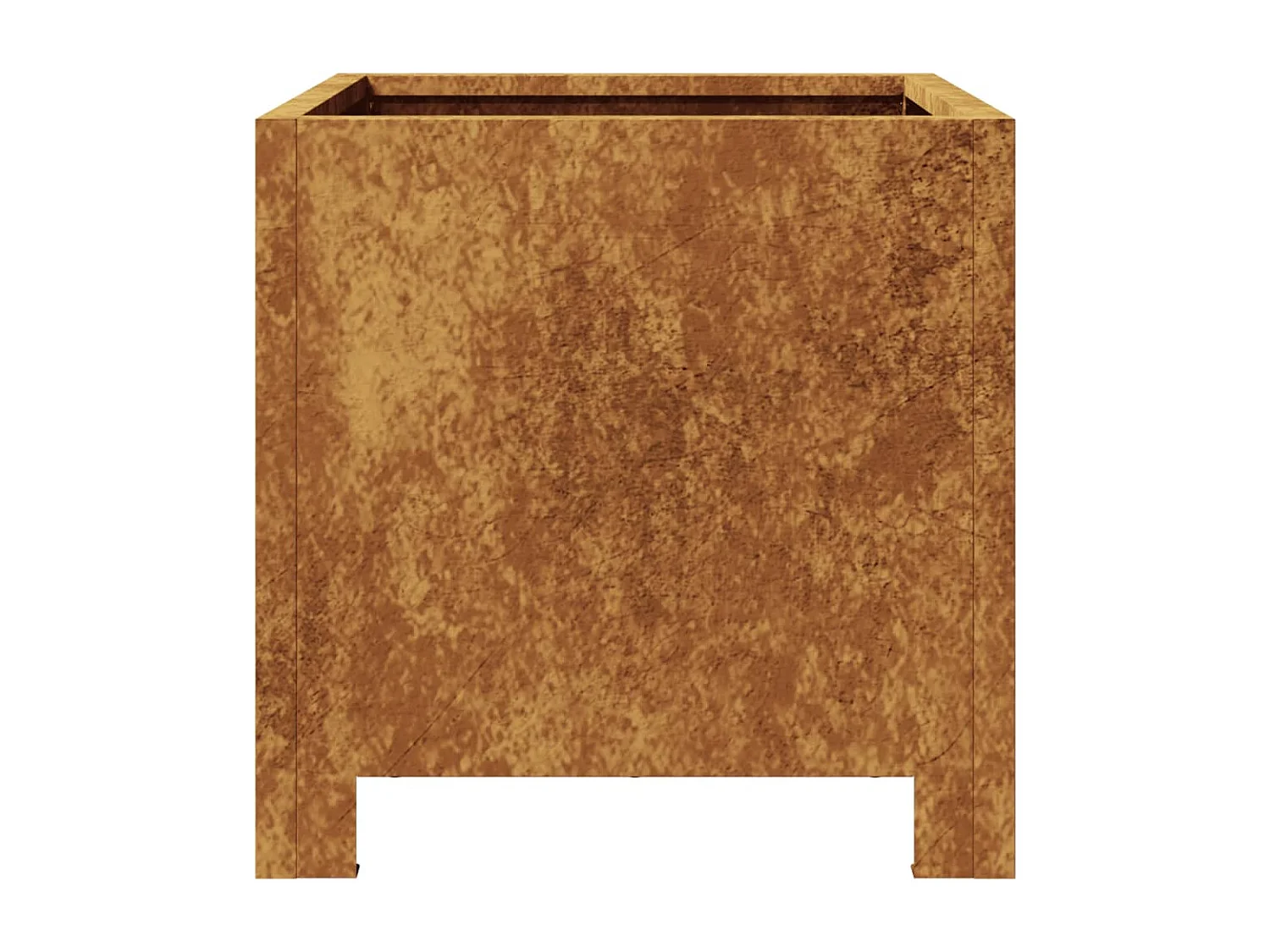 Vaso per fioriera aiuola rialzata piante fiori giardino terrazzi set da 2 30 x 30 x 30 cm acciaio corten marrone 02_0038918