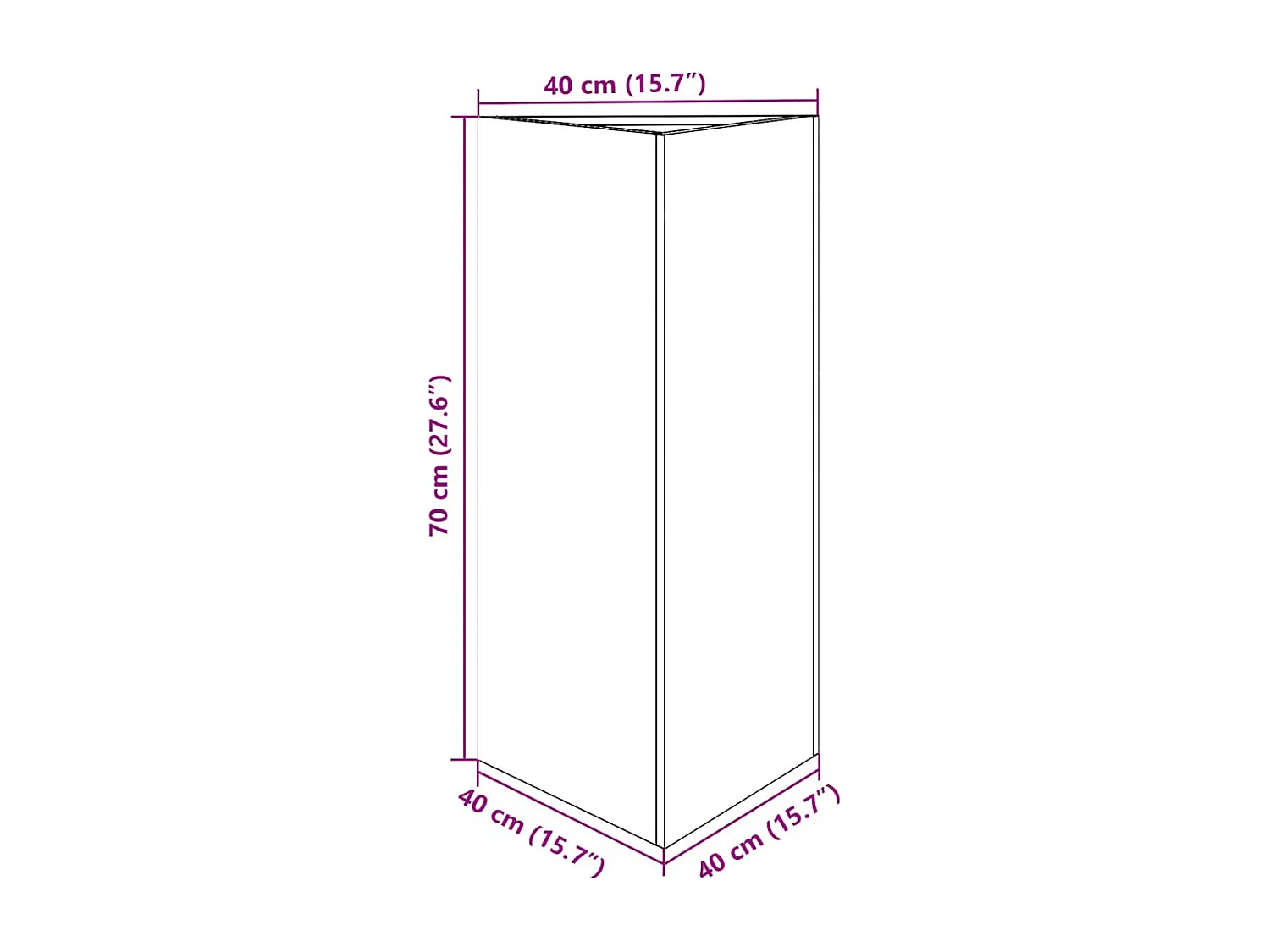 Jardinière bac lit surélevé 40 x 40 x 75 cm 02_0038812