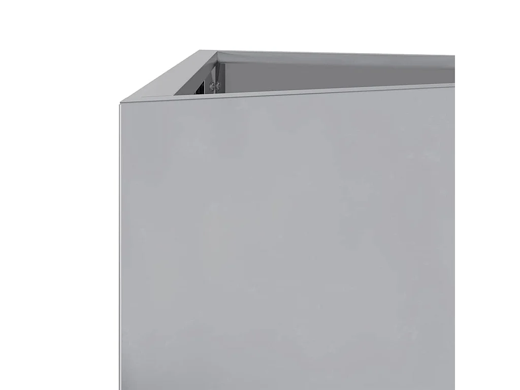 Macetero arriate elevado plantas flores terraza jardín triangular 40 x 34,5 x 70 cm acero galvanizado Plata 02_0038812