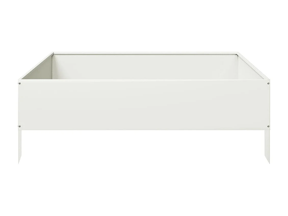 Macetero bancal elevado plantas flores terraza jardín jardín 100 x 100 x 33,5 cm acero blanco 02_0039281