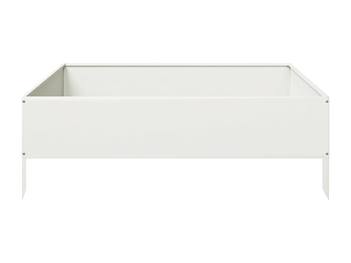 Macetero bancal elevado plantas flores terraza jardín jardín 100 x 100 x 33,5 cm acero blanco 02_0039281