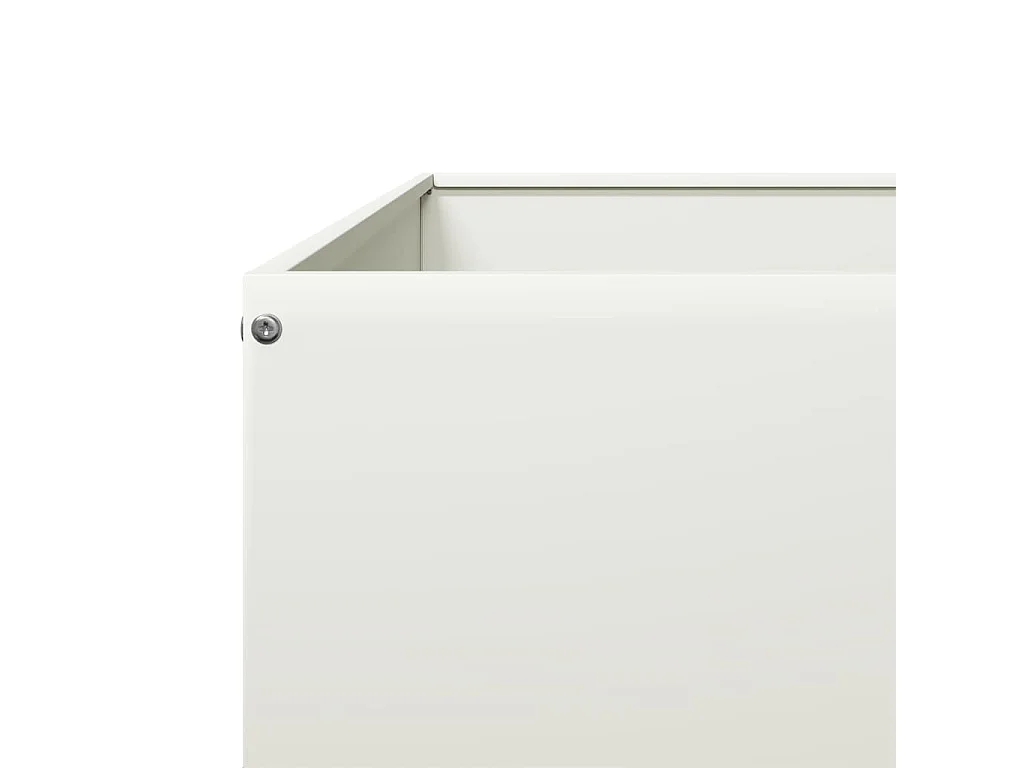 Macetero bancal elevado plantas flores terraza jardín jardín 100 x 100 x 33,5 cm acero blanco 02_0039281