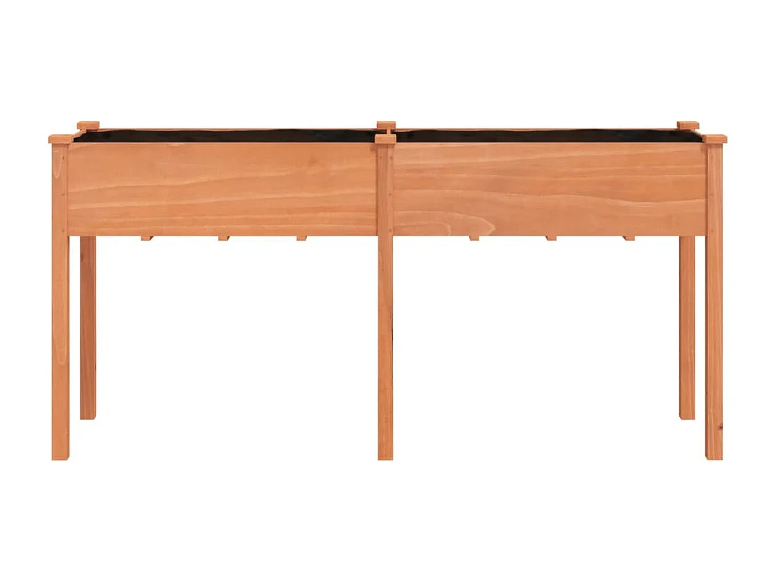 Macetero bancal elevado plantas flores terraza jardín con forro 161 x 45 x 76 cm madera maciza abeto marrón 02_0038125