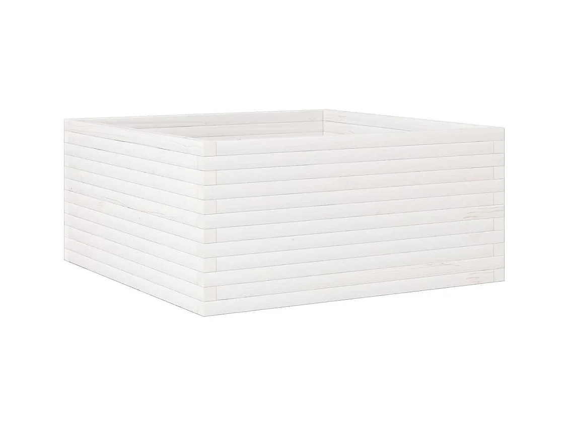 Jardinière bac lit surélevé bois blanche 100 x 100 x 46 cm 02_0037259
