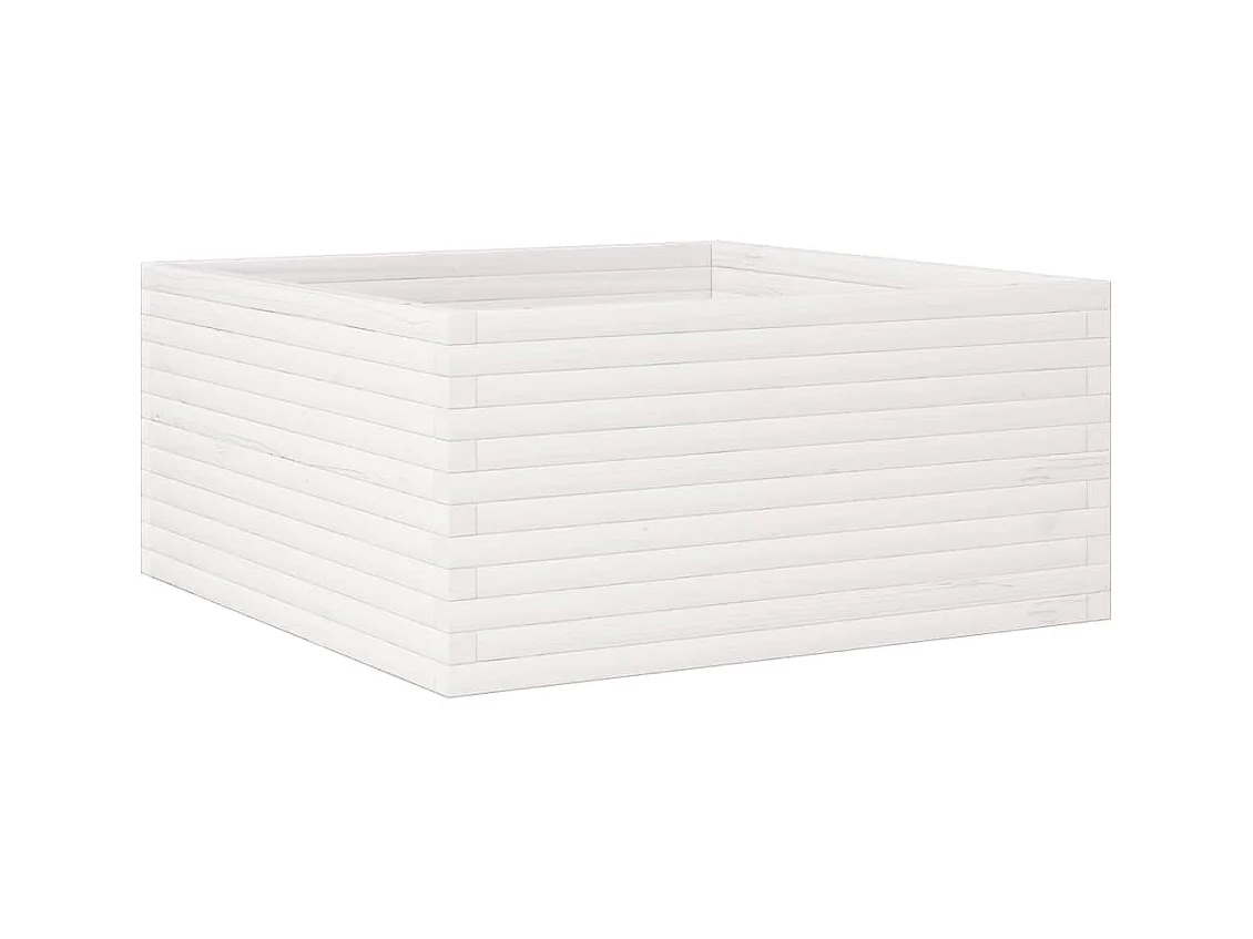Jardinière bac lit surélevé bois blanche 100 x 100 x 46 cm 02_0037259