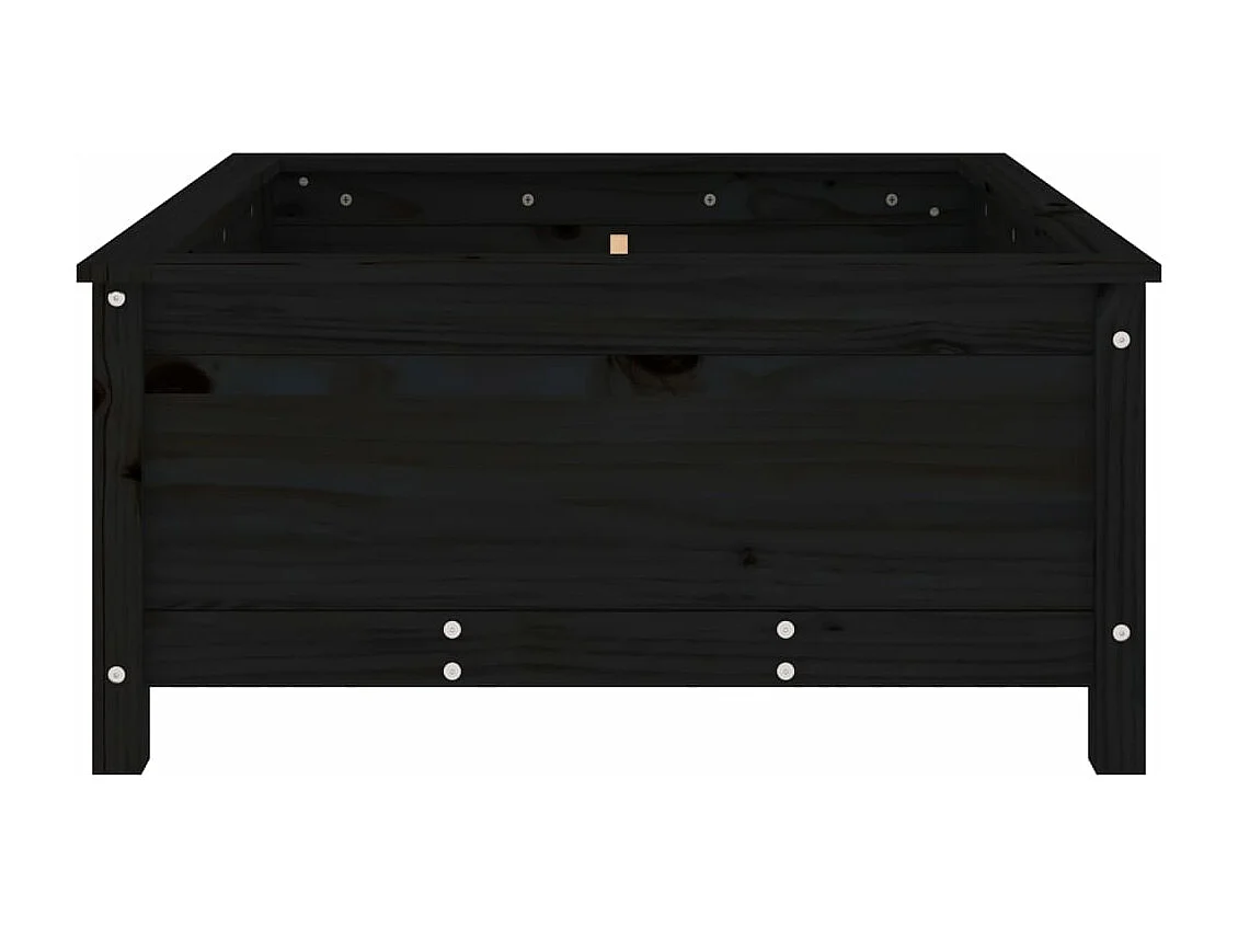 Vassoio per fioriera aiuola rialzata piante fiori terrazza giardino 82,5 x 82,5 x 39 cm legno massiccio di pino nero 02_0037946
