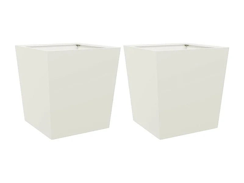 Macetero arriate elevado plantas flores jardín terrazas juego de 2 50 x 50 x 50 cm blanco acero 02_0038989