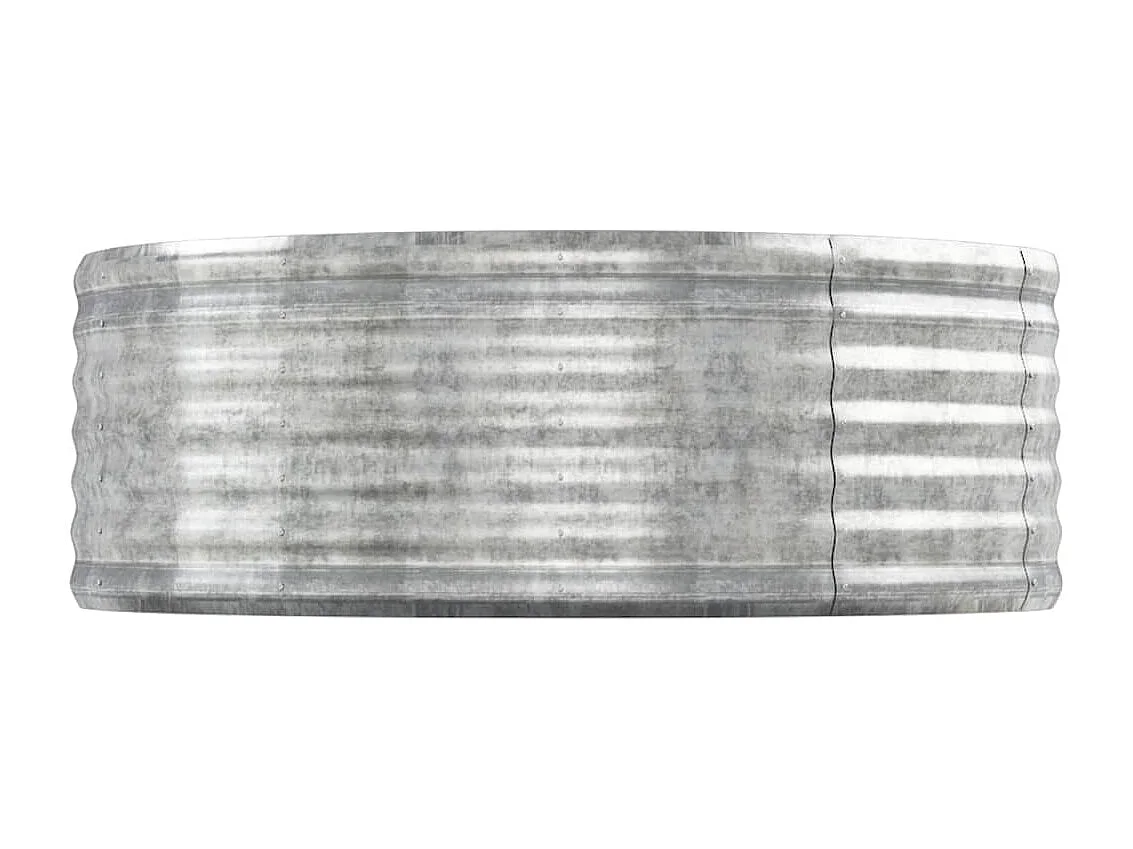 Macetero bancal elevado plantas flores terraza jardín jardín acero con revestimiento de polvo plateado Plata 02_0039713