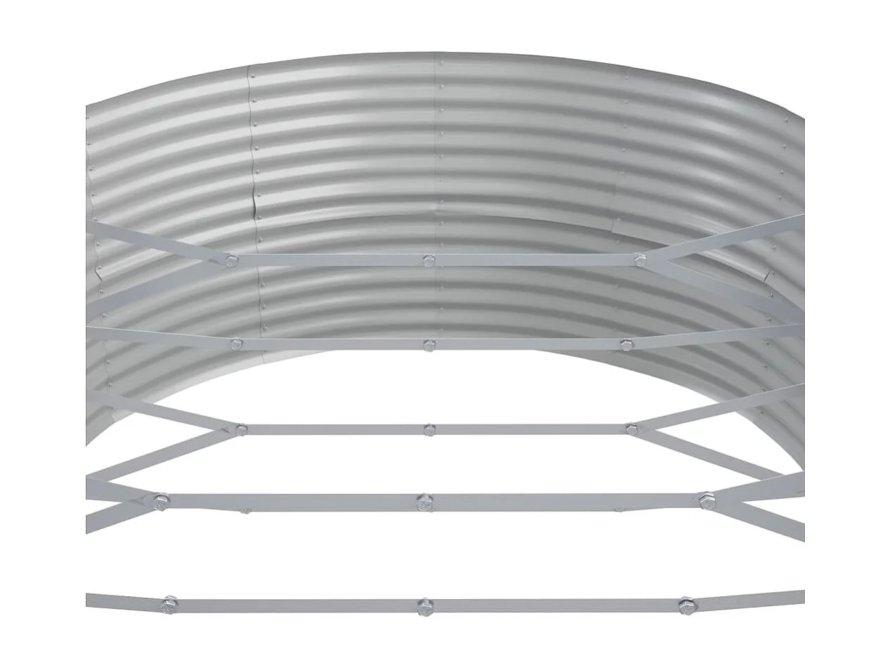 Macetero bancal elevado plantas flores terraza jardín jardín acero con revestimiento de polvo plateado Plata 02_0039713