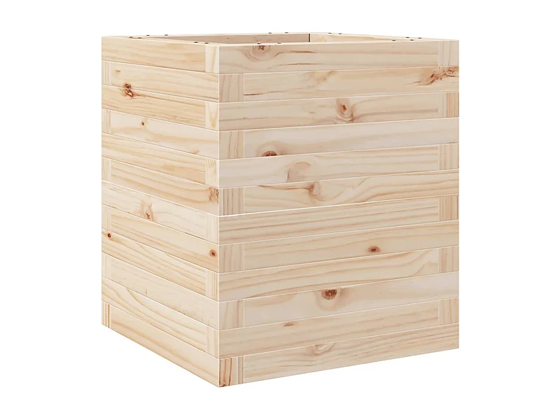 Macetero bancal elevado plantas flores terraza jardín 40 x 40 x 46 cm madera maciza de pino marrón 02_0037562