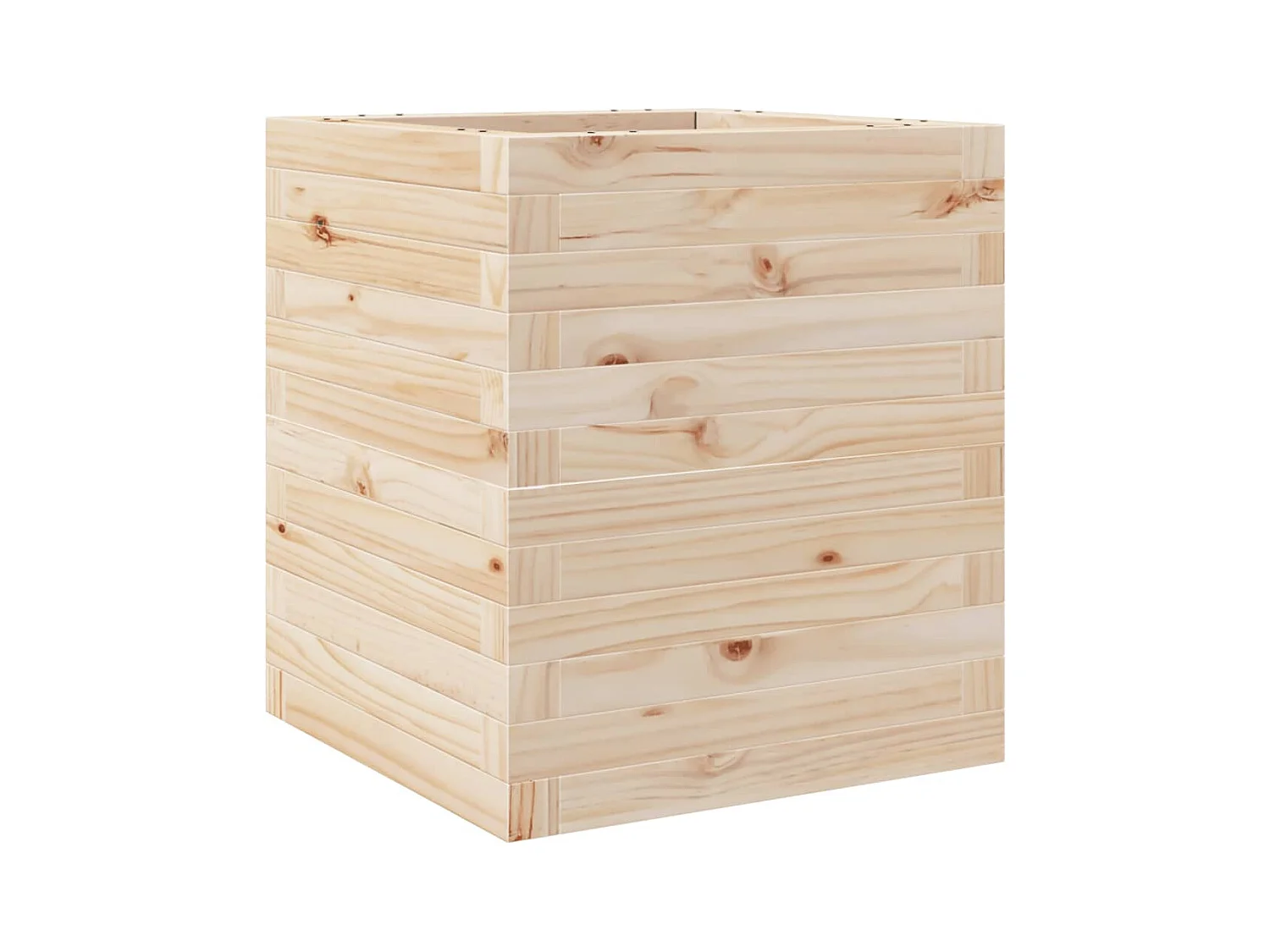 Macetero bancal elevado plantas flores terraza jardín 40 x 40 x 46 cm madera maciza de pino marrón 02_0037562