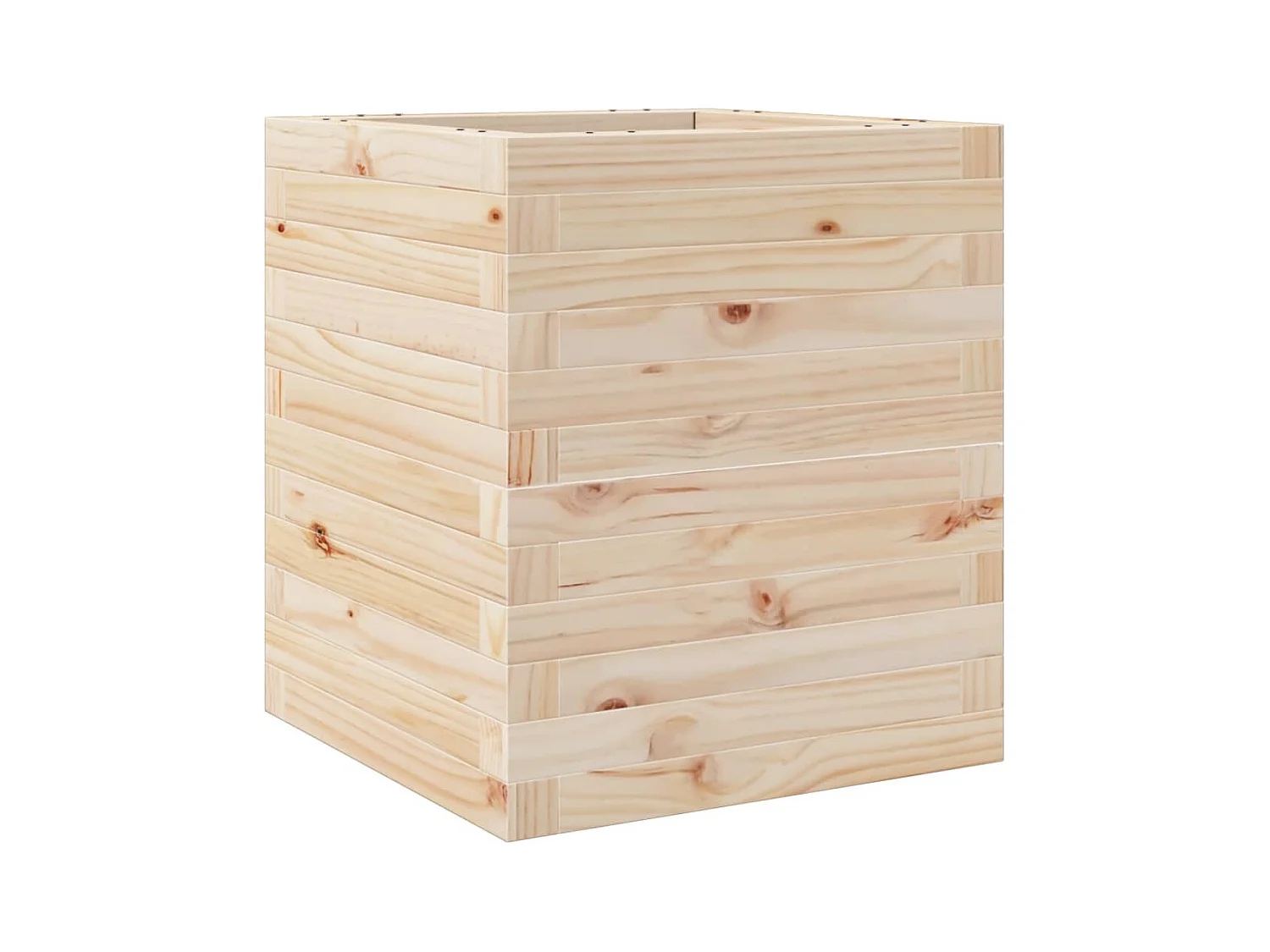 Macetero bancal elevado plantas flores terraza jardín 40 x 40 x 46 cm madera maciza de pino marrón 02_0037562