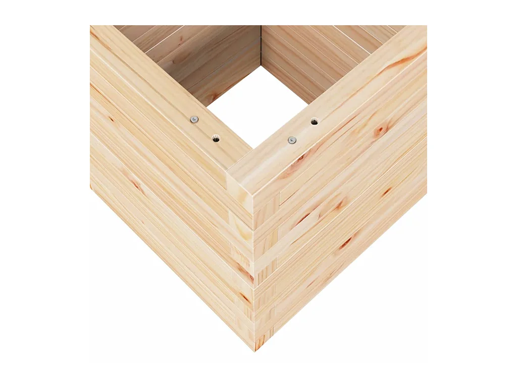 Macetero bancal elevado plantas flores terraza jardín 40 x 40 x 46 cm madera maciza de pino marrón 02_0037562