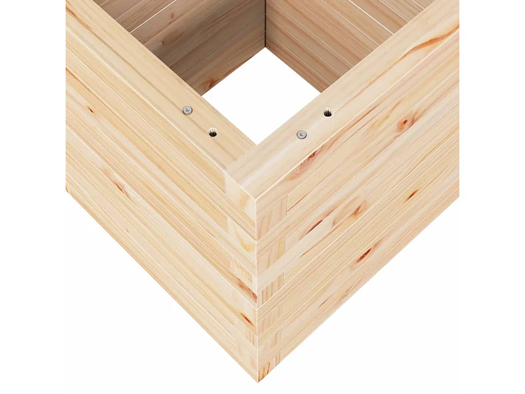 Vassoio per fioriera aiuola rialzata piante fiori terrazza giardino 40 x 40 x 46 cm legno di pino massiccio marrone 02_0037562