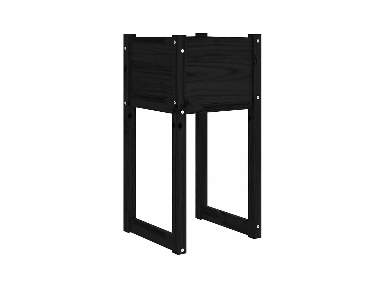 Vassoio per fioriera aiuola rialzata piante fiori terrazza giardino 40 x 40 x 81 cm legno massiccio di pino nero 02_0037593