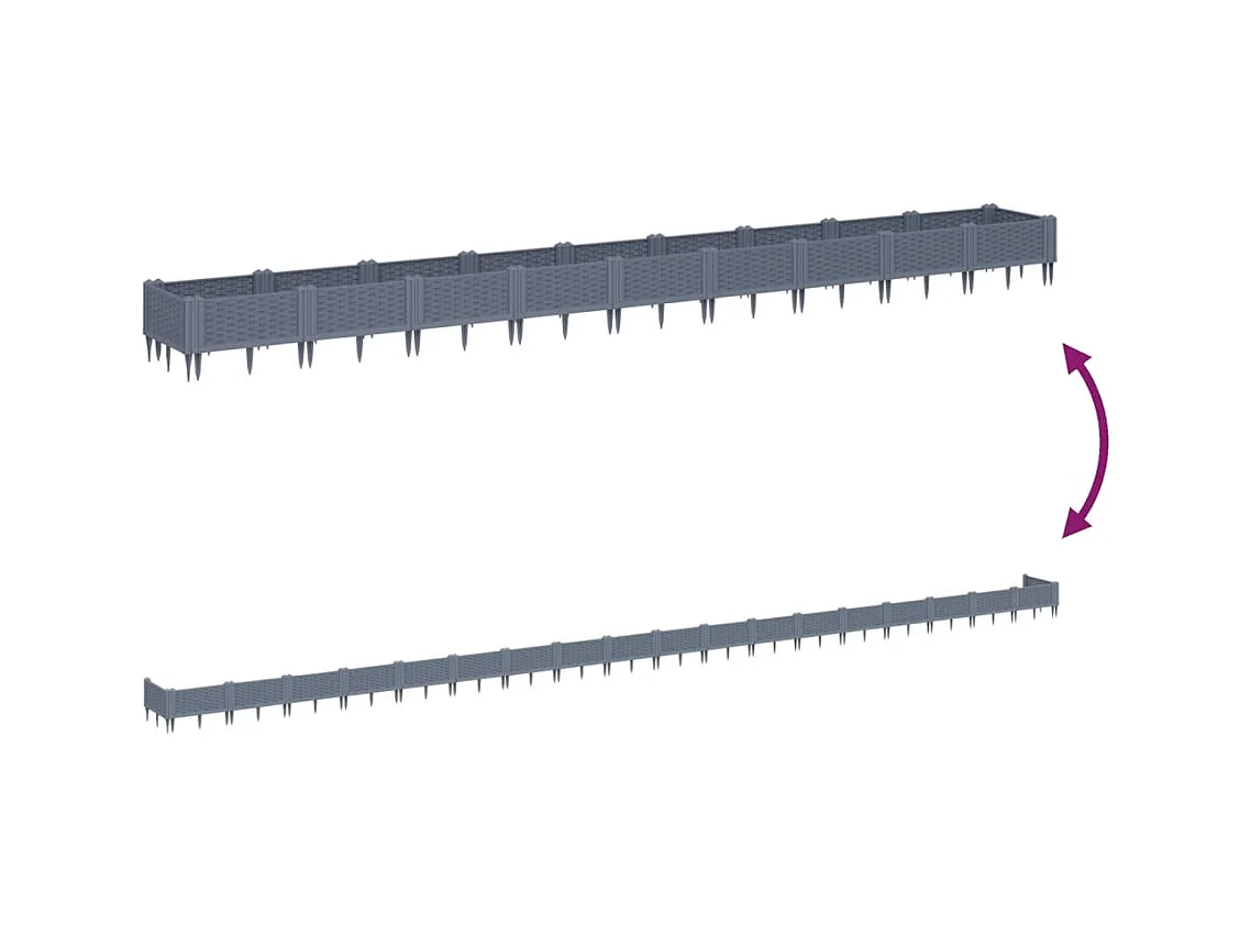 Jardinière bac lit surélevé grise 362 x 5 x 42 cm 02_0038190