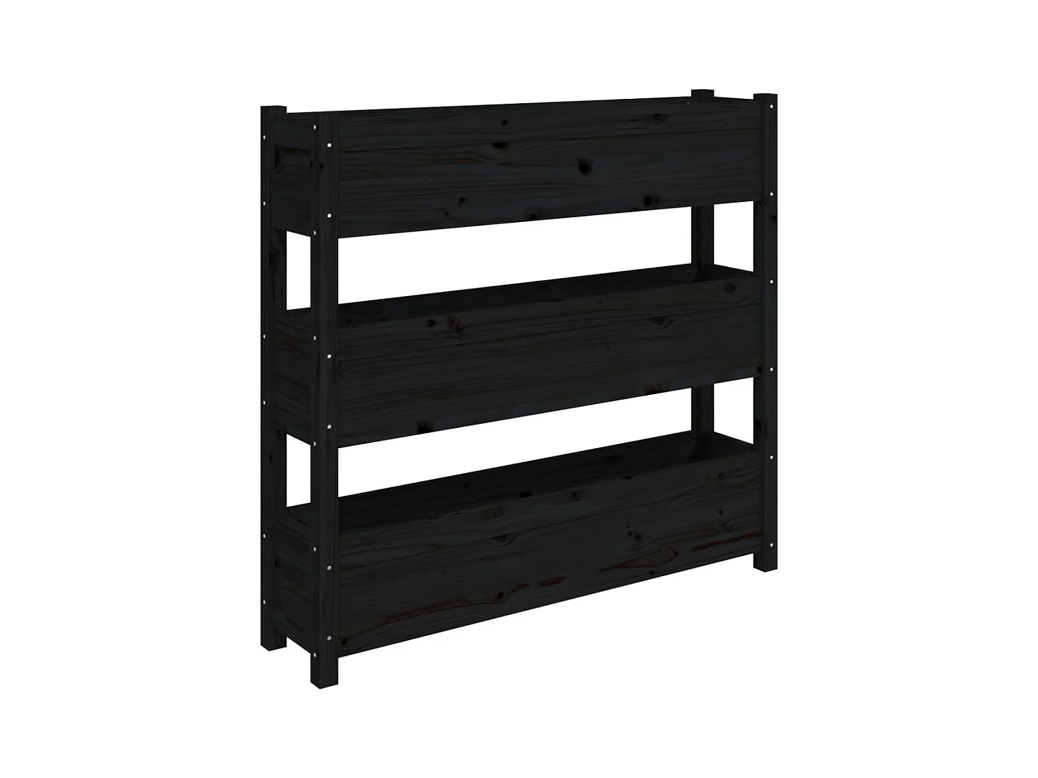 Vassoio per fioriera aiuola rialzata piante fiori terrazza giardino 112 x 25 x 104,5 cm legno massiccio di pino nero 02_0037397