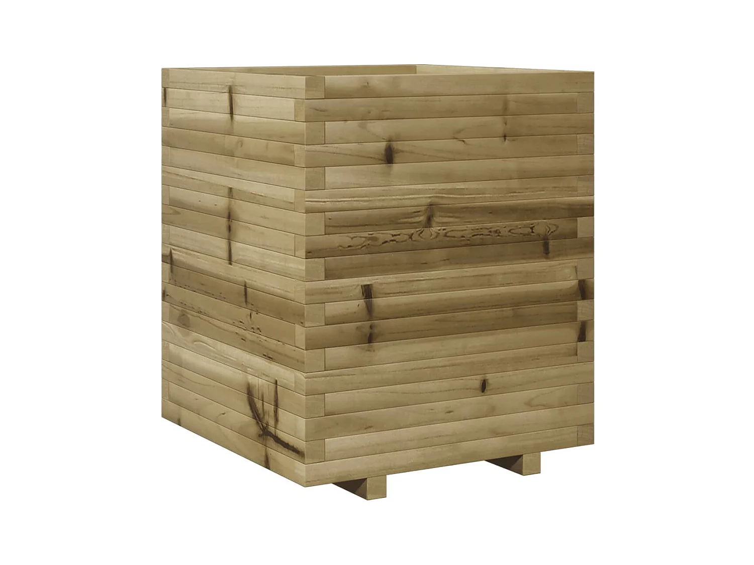 Macetero bancal elevado plantas flores terraza jardín 60 x 60 x 72 cm madera de pino impregnada marrón 02_0037729