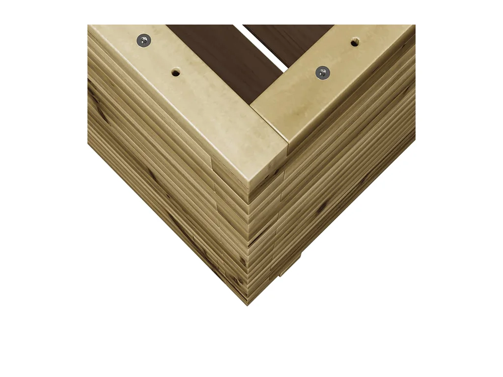 Macetero bancal elevado plantas flores terraza jardín 60 x 60 x 72 cm madera de pino impregnada marrón 02_0037729