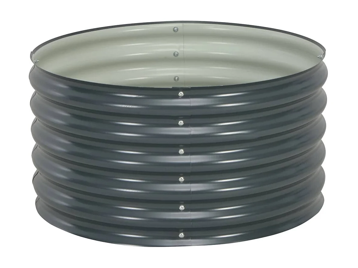 Macetero elevado plantas flores jardín 80 x 80 x 44 cm acero galvanizado gris 02_0001082