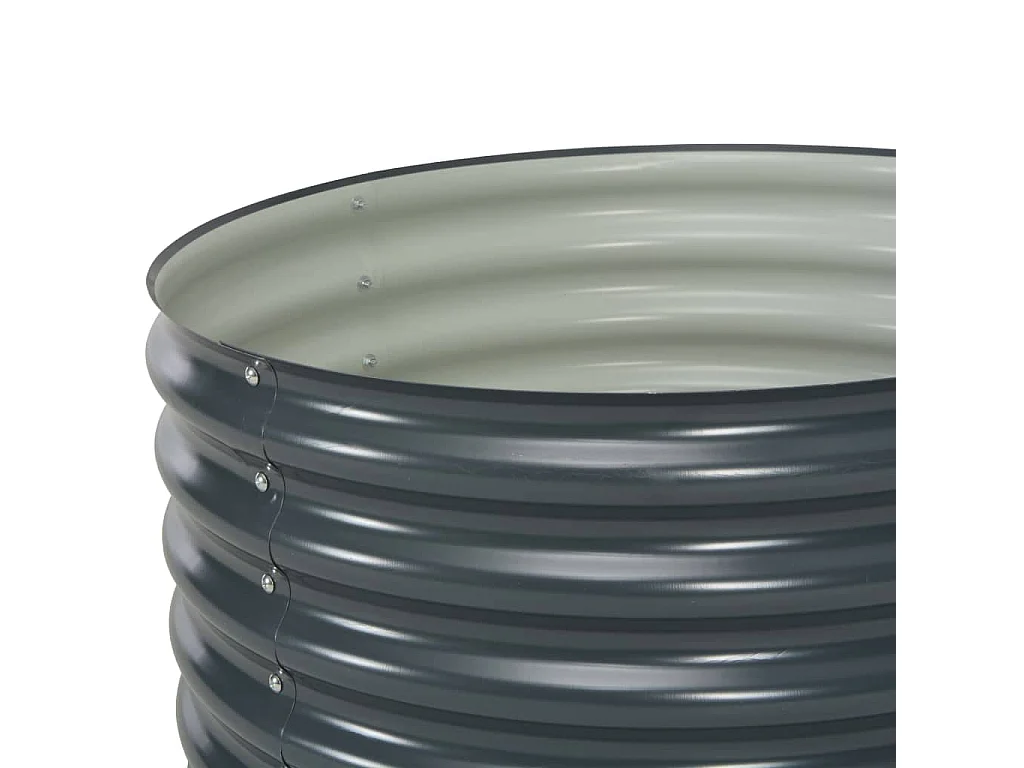 Macetero elevado plantas flores jardín 80 x 80 x 44 cm acero galvanizado gris 02_0001082