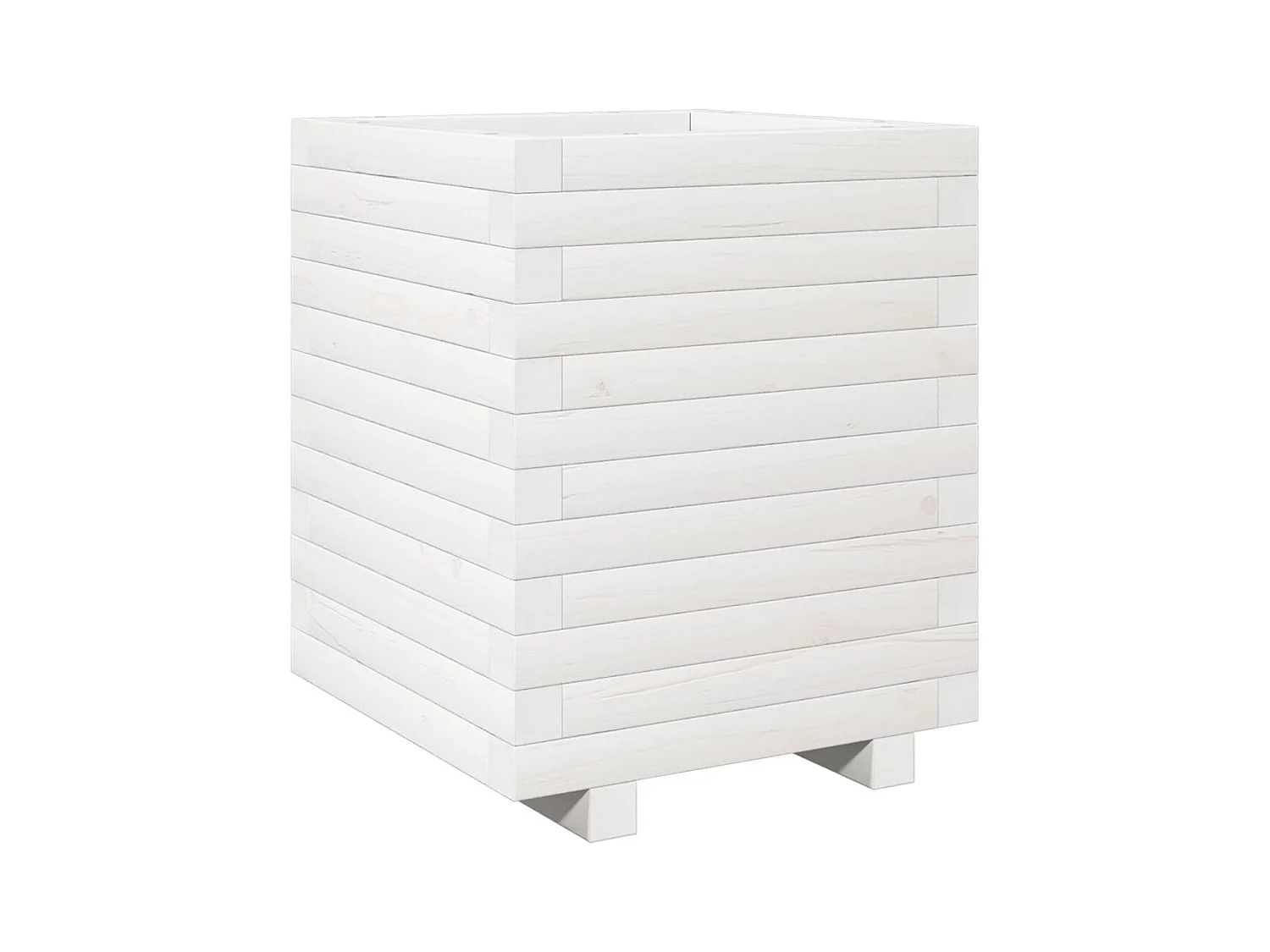 Jardinière bac lit surélevé bois blanche 40 x 40 x 49.5 cm 02_0037567