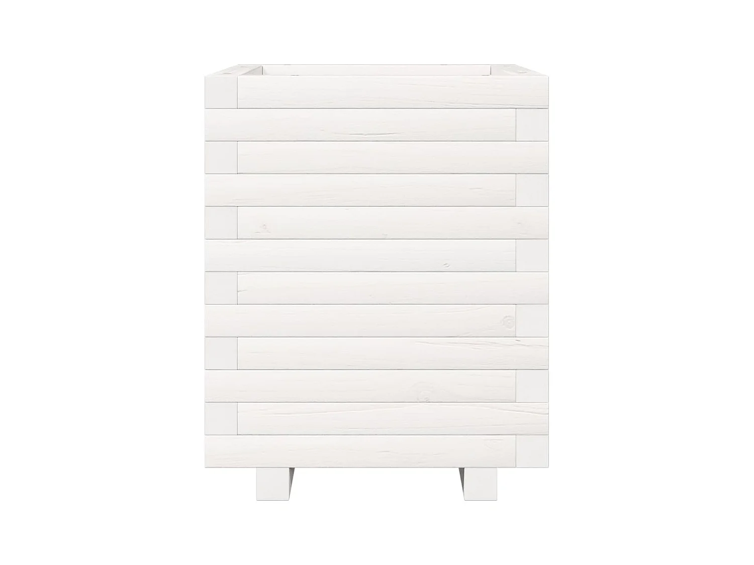 Jardinière bac lit surélevé bois blanche 40 x 40 x 49.5 cm 02_0037567