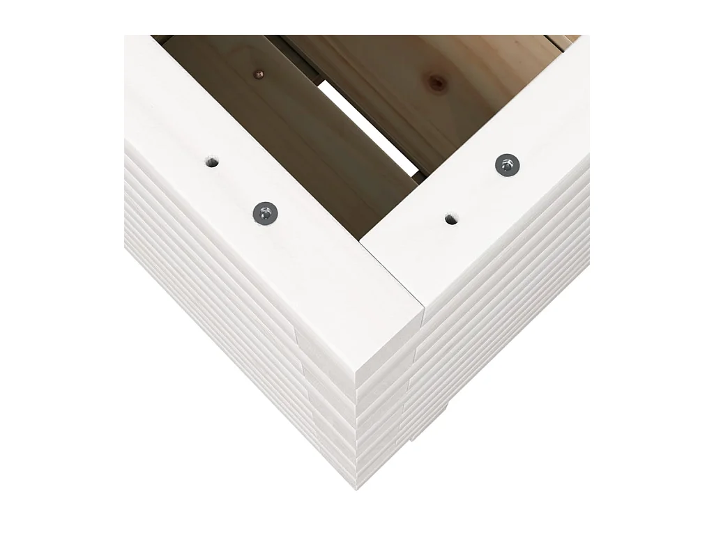 Jardinière bac lit surélevé bois blanche 40 x 40 x 49.5 cm 02_0037567