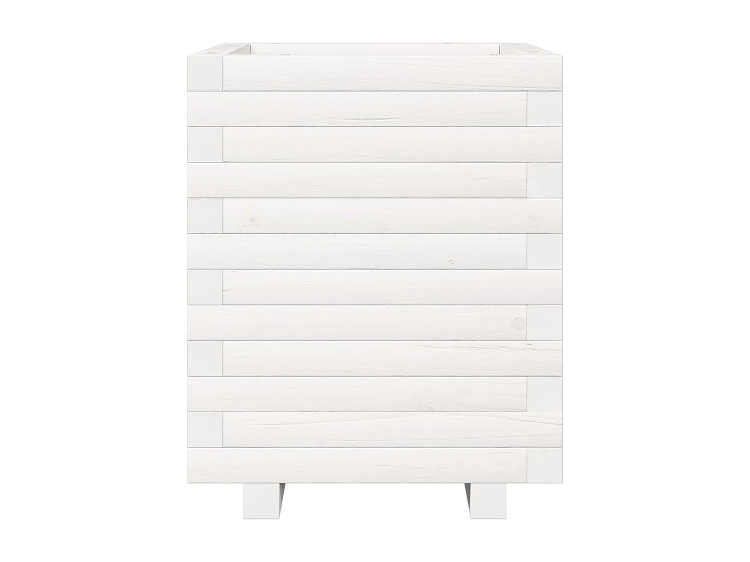 Macetero bancal elevado plantas flores terraza jardín 40 x 40 x 49,5 cm madera maciza de pino blanco 02_0037567