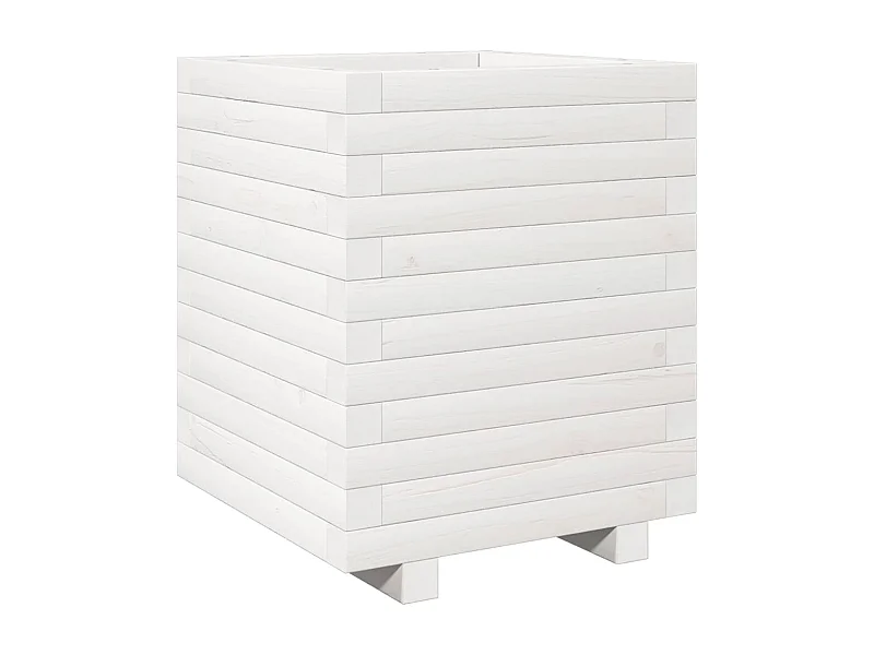 Macetero bancal elevado plantas flores terraza jardín 40 x 40 x 49,5 cm madera maciza de pino blanco 02_0037567