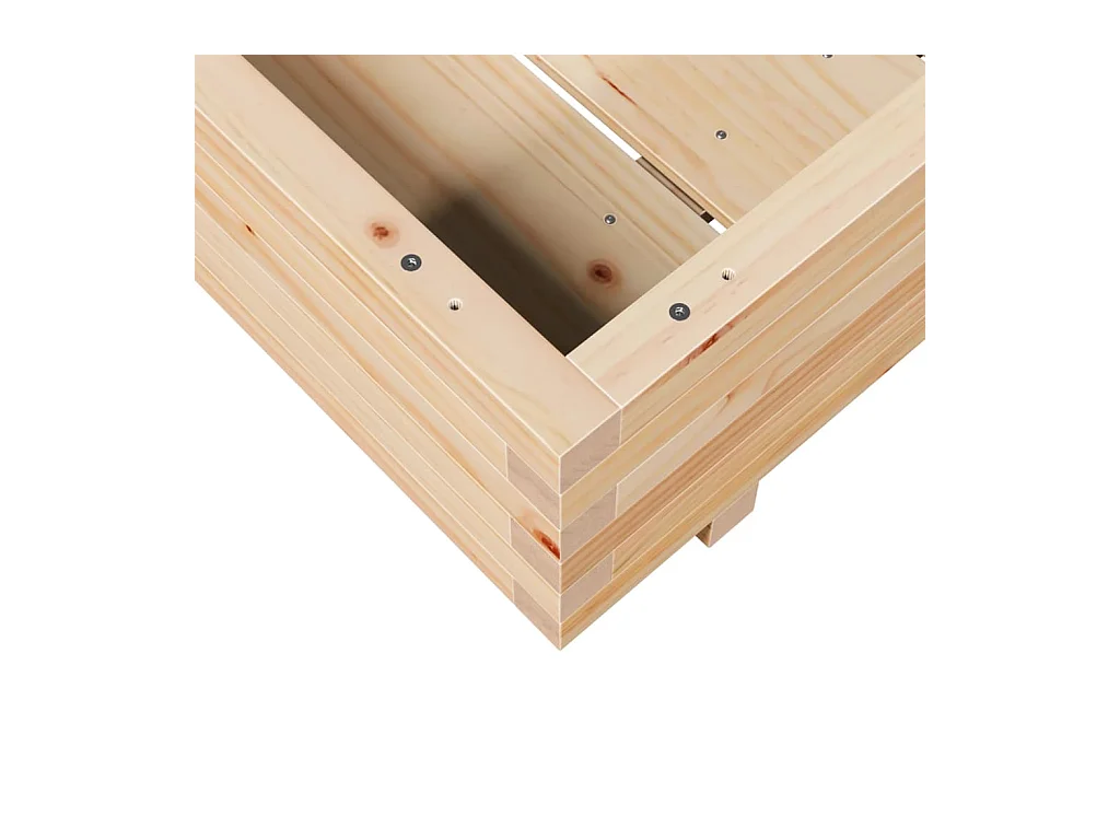 Jardinière bac lit surélevé bois marron 90 x 90 x 45438 cm 02_0038048