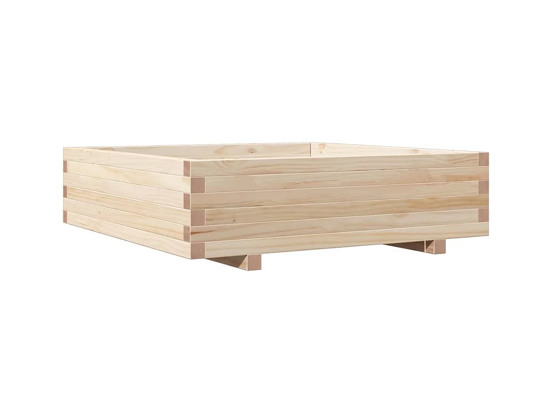 Vassoio per fioriera aiuola rialzata piante fiori terrazza giardino 90 x 90 x 26,5 cm legno di pino massiccio marrone 02_0038048